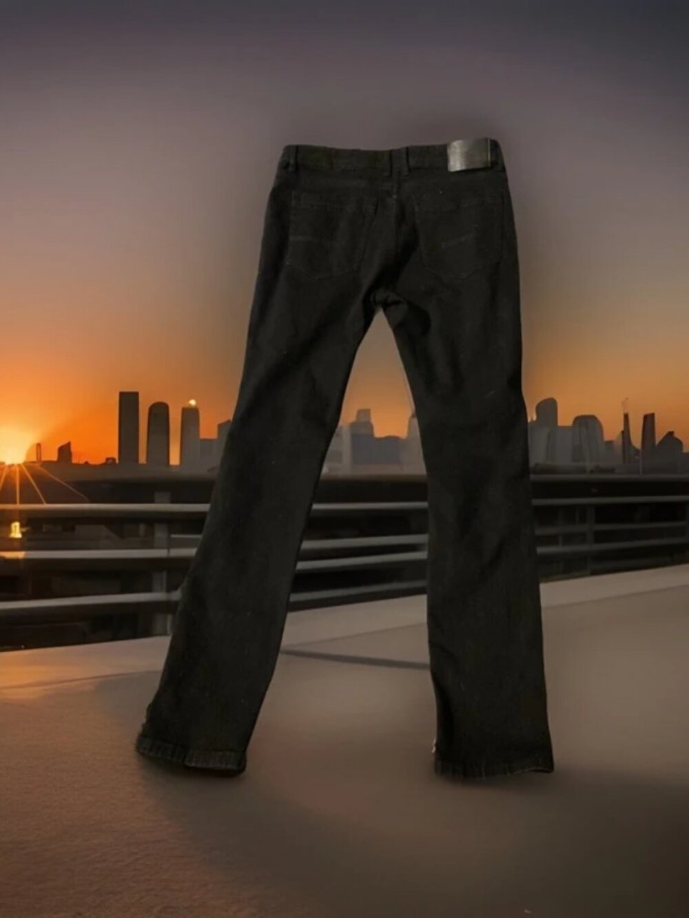 Switch Remarkable Slim Taper Fit Men's Black Distressed Jeans Size 36 x 34